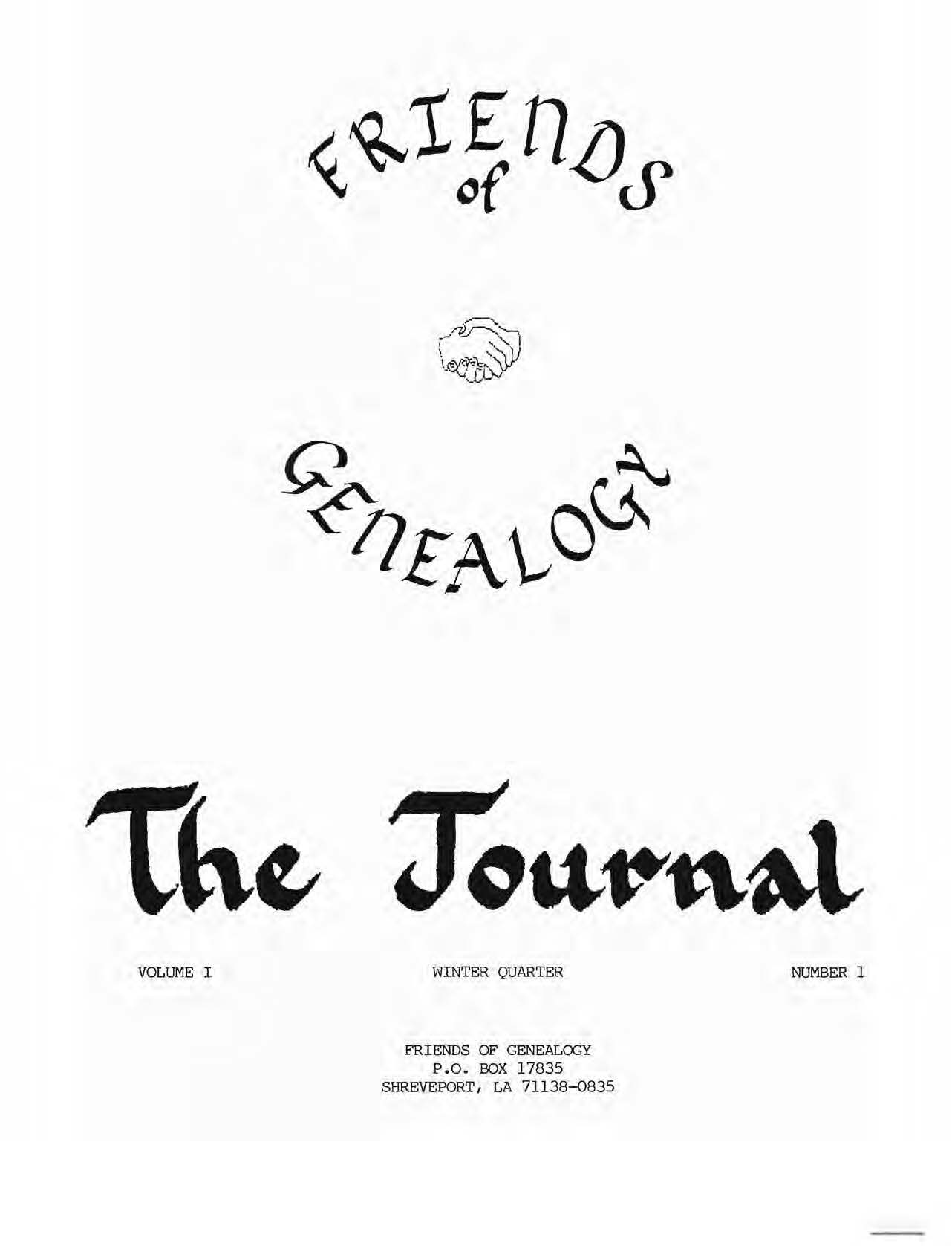 Title details for The Journal Volume 1, No. 1 to 4 by Friends of Genealogy - Available
